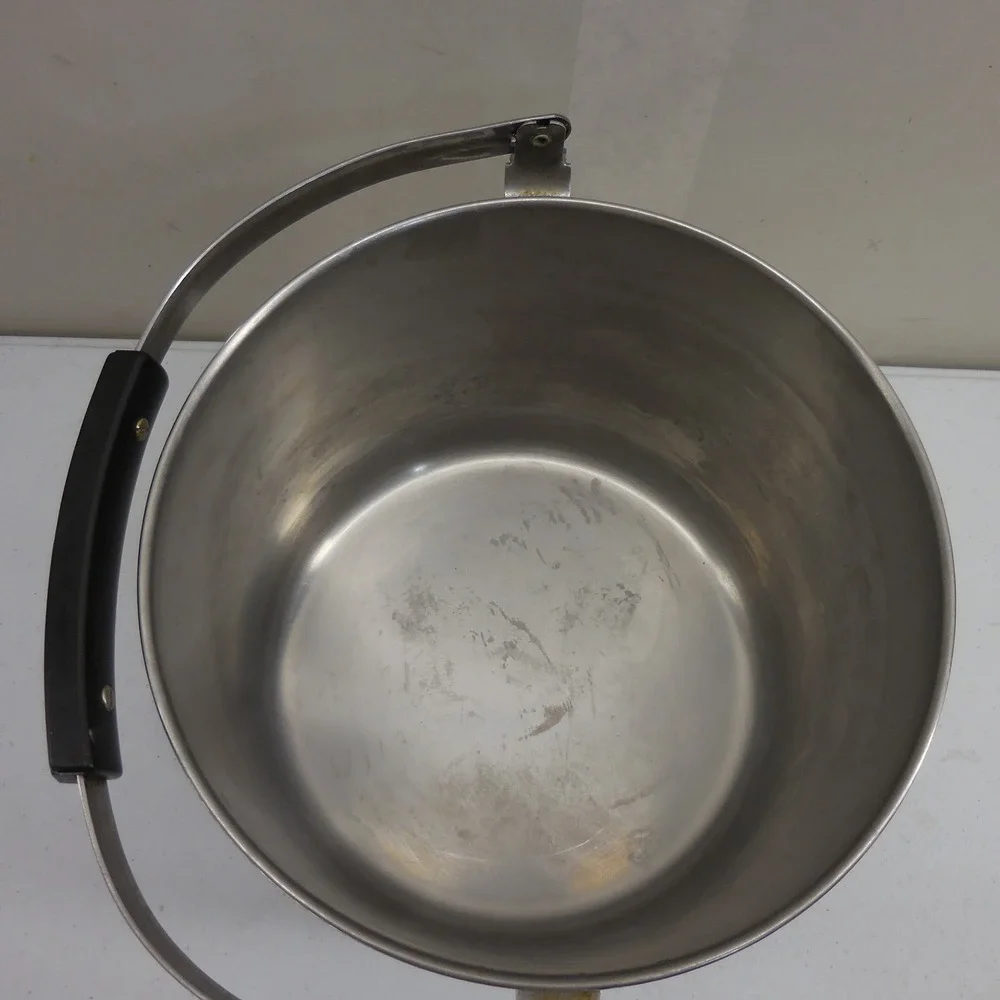 Vintage Revere Ware 8 Qt Stock Pot Copper Clad Bottom Locking Bail Handle